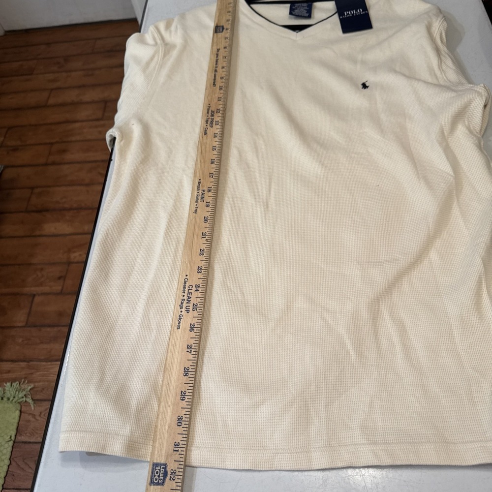 Polo Ralph Lauren Sleepwear Shirt Men's 2XL Ivory Thermal Knit Long Sleeve NWT - Picture 5 of 8